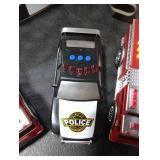 Liberty Imports 3-in-1 True Hero Emergency Rescue Vehicles Kids Toy Cars Playset - 2 Fire Trucks and Police Car with 3-Button LED Light and Sound Effects