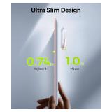 Wireless Keyboard and Mouse Combo - Full Size Slim Thin Wireless Keyboard Mouse with Numeric Keypad 2.4G Stable Connection Adjustable DPI - Rose Gold & White