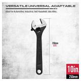 SEDY 10-Inch Adjustable Wrench, Black Oxide Finish Wide Jaw Spanner with Inch/Metric Scale, Premium Drop Forged Steel for Automotive Plumbing and Household Repairs