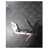 KAMBOLLY Pink Box Cutter Knife, Folding Utility Knife, 6 in 1 Razor Pocket Utility Knives Multitool with Clip, Screwdriver, Saw, Safe Lock, Work Knives, EDC Gadgets Gifts for Men Women