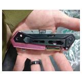 KAMBOLLY Pink Box Cutter Knife, Folding Utility Knife, 6 in 1 Razor Pocket Utility Knives Multitool with Clip, Screwdriver, Saw, Safe Lock, Work Knives, EDC Gadgets Gifts for Men Women