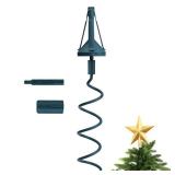 Christmas Tree Topper Holder, Universal Twist On Tree Topper Holder Plastic Green Tree Topper with Adjustable Attachment for Stabilizing Treetop Ornaments, Fits Most Basic Types