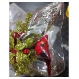 Ganz Kissing Krystal Mistletoe Cardinal on Acrylic Cross