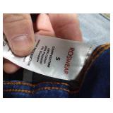 roswear Womens Capri Pants Trendy Mid Rise Skinny Stretchy Front Seam Denim Jeans Dark Blue Small