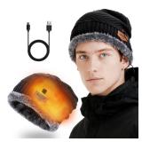 Peabownn Heated Hat Men Women Beanie - USB Winter Warming Heat Hat for Cold Morning No Power Supply Included Not Rechargeable Black