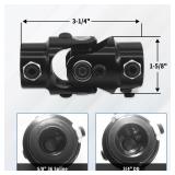 RABROPAR 5/8 36 Spline X 3/4 DD Black Single Steering Shaft Universal U Joint Coupler