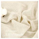 LAMIT Faux Linen Curtains 63 inches Long for Bedroom, Back Tab and Rod Pocket Linen Drapes Light Filtering Sheer Window Curtains for Living Room, Set of 2 Panels (52 x 63 Inch, Beige) 4 Total Panels