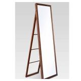 20\" x 65\" Wood Ladder Standing Mirror Brown - Thresholdâ¢: Easel Back, Full Body, Floor-Length, No Assembly Required - Retail: $100