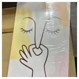 Funny Boho Framed Canvas Wall Art, Bad Smell Humorous Bathroom Decor Artworks for Wall, Abstract Minimalist Art Poster Modern Decor for Home Bathroom Toilet, 16x24in - Retail: $0