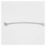 72\" Tapered End Cap Curved Aluminum Shower Curtain Rod Tension or Permanent Mount - Thresholdâ¢: Neo Angle Compatible, Adjustable Fit - Retail: $44