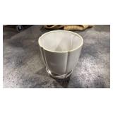 11.25\" Stoneware Indoor/Outdoor Planter Pot with Saucer Cream - Hearth & Handâ¢ with Magnolia - Retail: $50