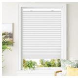 Tool-Free Cordless Pleated Shades with Suction Cups 41 3/4\" W X 64\" H, White 23372