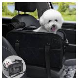 Cat Dog Travel Portable Booster Seat Anti-Slip Dog Car Bed Carseat PU Leather 24508