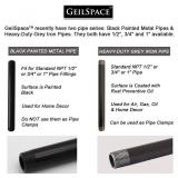 6 Pack 3/4 30" Pre-Cut Black Metal Pipe, Fits Standard 3/4 Black Threaded Pipe 28112