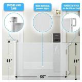 Baby Gate Retractable Gates for Stairs or doorways Indoor/Outdoor(White) 33\"x55\" 34617