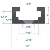 Aluminum 48\" T-Track for Woodworking Double Cut Profile Universal 230569