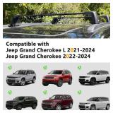 Thickened Roof Rack Cross Bars Compatible with 2021-2024 Jeep Grand Cherokee 290768