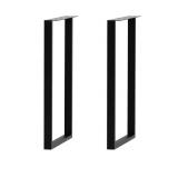 Metal Table Legs Square Tube Table Legs, Heavy Duty Set of 2 -28\"-4X2mm, U-Shape 300540
