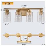 Bathroom Vanity Light Fixtures Over Mirror, Seeded Hammered Glass 320354