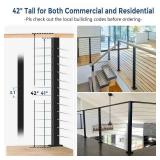 42\" Cable Railing Corner Post (Post 41\"x2\"x2\"), 90 Drilled Fixed Top Mount 341135