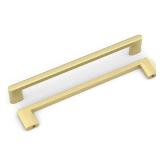 Homdiy 20 Pack Matte Gold Cabinet Pulls 7-1/2 inch Hole Center Brushed Brass 6-51746&51683