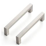 Ravinte 5 Pack 5 Inch Kitchen Square Cabinet Handles Satin Nickel Cabinet Pulls 16-51769