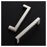 Ravinte 5 Pack 5 Inch Kitchen Square Cabinet Handles Satin Nickel Cabinet Pulls 16-51769