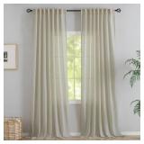 Primitive Linen Curtains 102 inches Long 2 Panels for Living Room- 8.5 FT Extra 26-17135