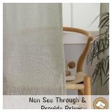 Primitive Linen Curtains 102 inches Long 2 Panels for Living Room- 8.5 FT Extra 26-17135