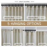 Primitive Linen Curtains 102 inches Long 2 Panels for Living Room- 8.5 FT Extra 26-17135
