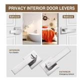 2 Pack Square Door Lever Privacy Door Lock Handleset, Keyless Lockset Door Knobs 32599