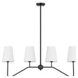 Linear Chandelier - Kitchen Island Lighting, 4 Light Black Chandelier 24686 - Retail: $140