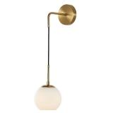 Frosted White Glass Wall Sconce Mid Century Modern Globe Ball Wall Light 47479