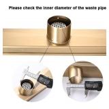 Linear Shower Floor Drain, Brushed Gold 48 Inch 304 Stainless Steel 110714 - Retail: $135