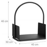 Firewood Storage Rack Iron Floor Firewood Shelf Firewood Storage Black 270522