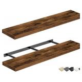 39.4\" x 40\" floating Shelves, Rustic Brown, Set of 2- 310464