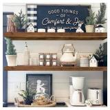 39.4\" x 40\" floating Shelves, Rustic Brown, Set of 2- 310464