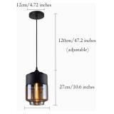 Pendant Light with Remote Glass Shade E26 Bulb 2700K Warm Light 3W Power 460561