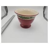 Hand Painted Burgundy Ceramic Bowl with Fern Design - Retail: $18