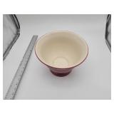 Hand Painted Burgundy Ceramic Bowl with Fern Design - Retail: $18