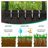 Manual lawn aerator tool, 35 inches, 15 spikes 2.8 inches long Mla231 Black MLA231