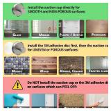 Suction Cup Hooks for Shower, Bathroom Glass , Mirror, Tile up to 15lbs 2pck 	 8-240724