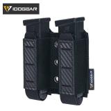 NEW Carbon Fiber 500D Nylon Tactical Double Magazine Pouch for 9mm NEW BLACK