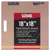 US Art Supply 18 x18 Artist Field Sketch Tote Board Drawing Heavy-Duty Clip 430400
