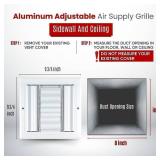 Vent Cover 8x8 Duct Opening Aluminum 4-Way Adjustable Outer Size: 9.75\" X 9.75\"