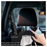 NEW Car Storage Box Cup Holder Seat Back Phone Tissue Organizer PU Leather BROWN