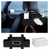 NEW Car Storage Box Cup Holder Seat Back Phone Tissue Organizer PU Leather BROWN