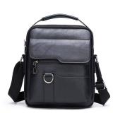 NEW Crossbody PU Leather Waterproof Business Men Shoulder bag BLACK - Retail: $40
