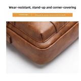 NEW Crossbody PU Leather Waterproof Business Men Shoulder bag BLACK - Retail: $40