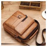 NEW Crossbody PU Leather Waterproof Business Men Shoulder bag BLACK - Retail: $40